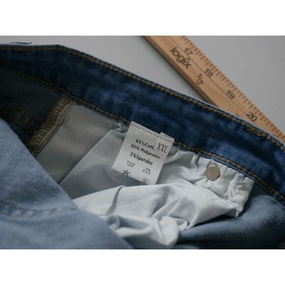 Blue Faded Denim Bermuda Shorts M - Picture 9 of 10